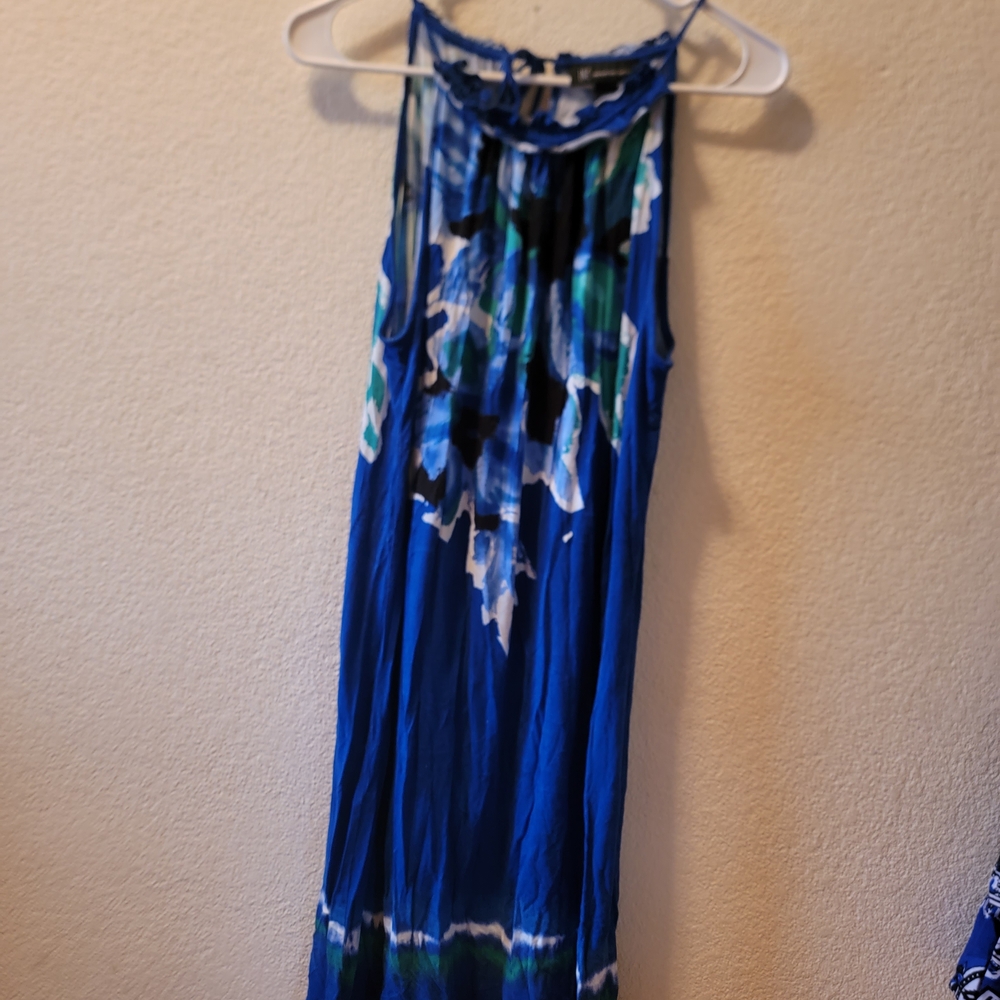 INC International Concepts Blue and Green Midi Dress